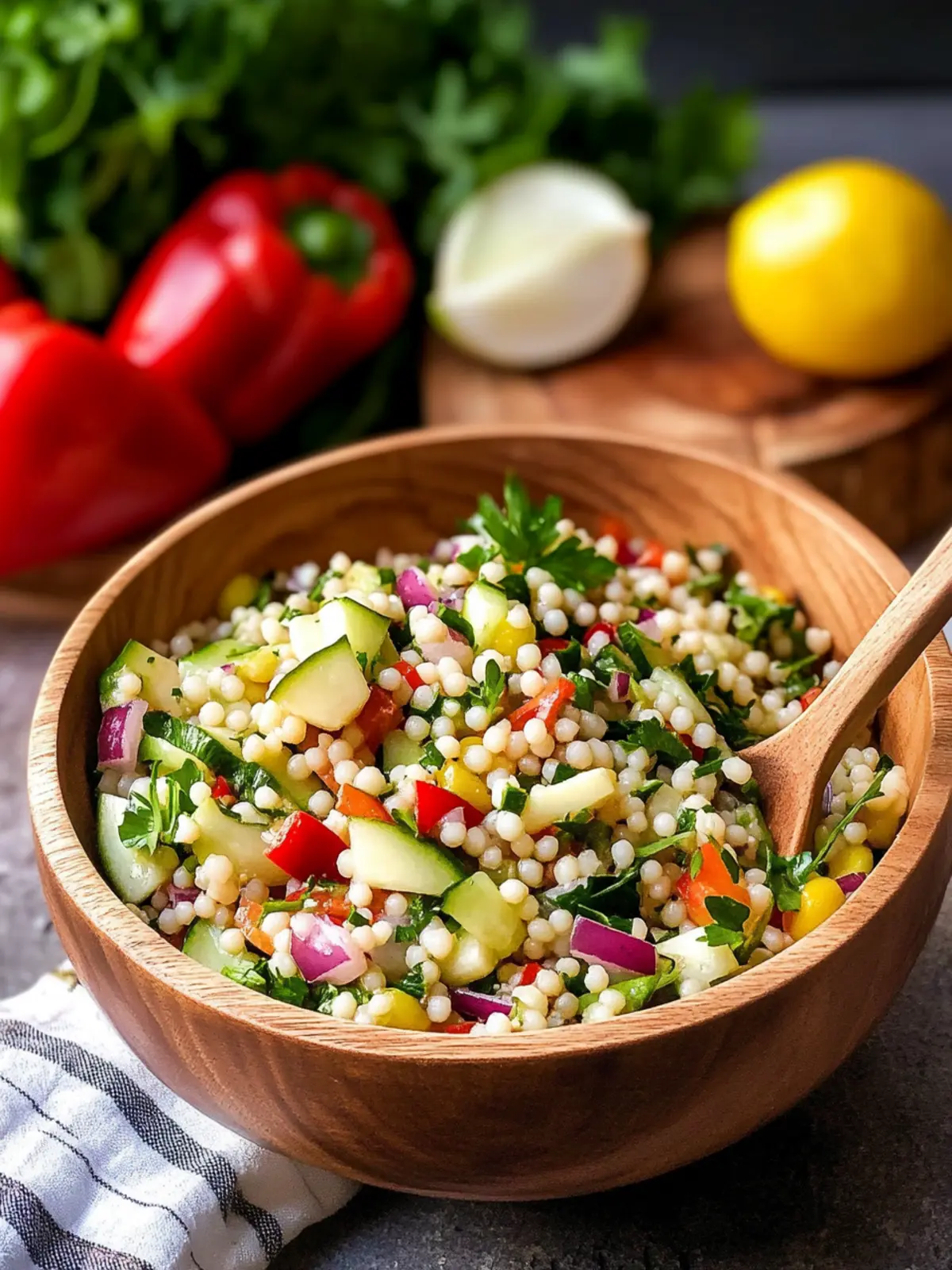 Vegan Pearl Couscous Salad Packed with Fresh Veggies and Flavor 5 Vegan Pearl Couscous Salad {Packed with Fresh Veggies}