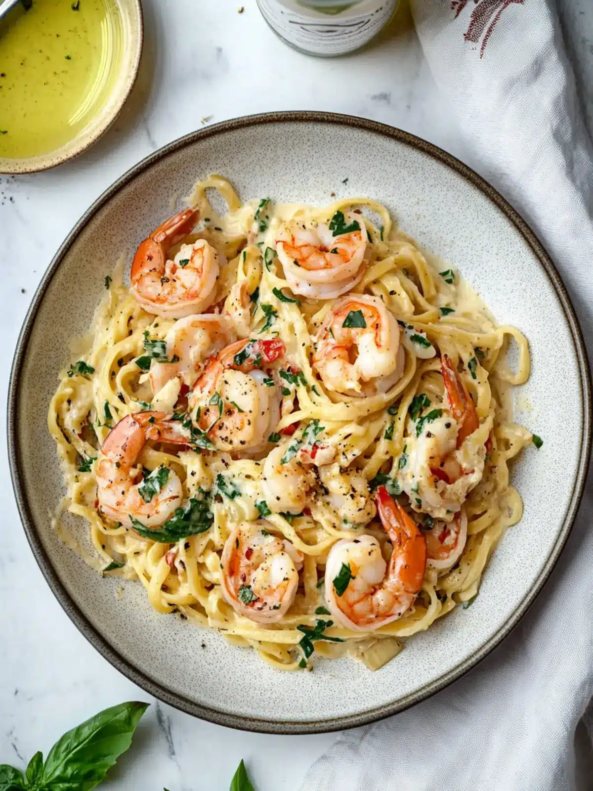 Creamy Tuscan Shrimp Linguine