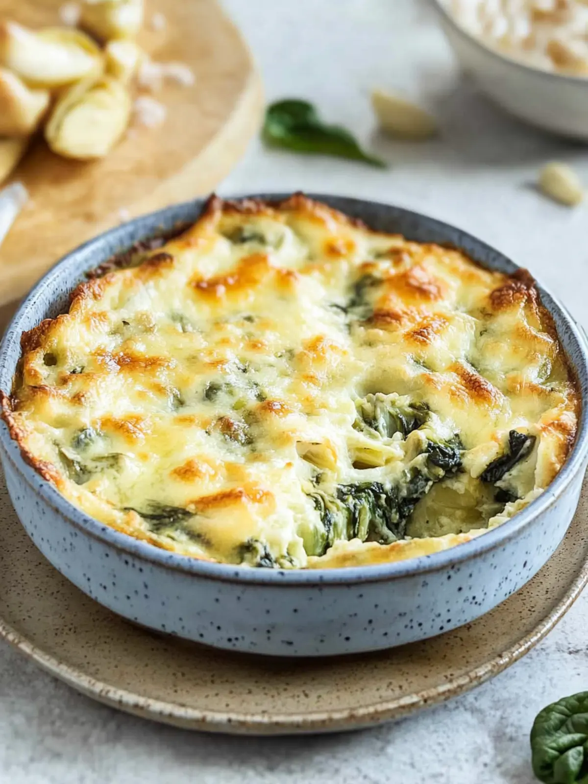 Cheesy baked spinach artichoke dip that wins every game night