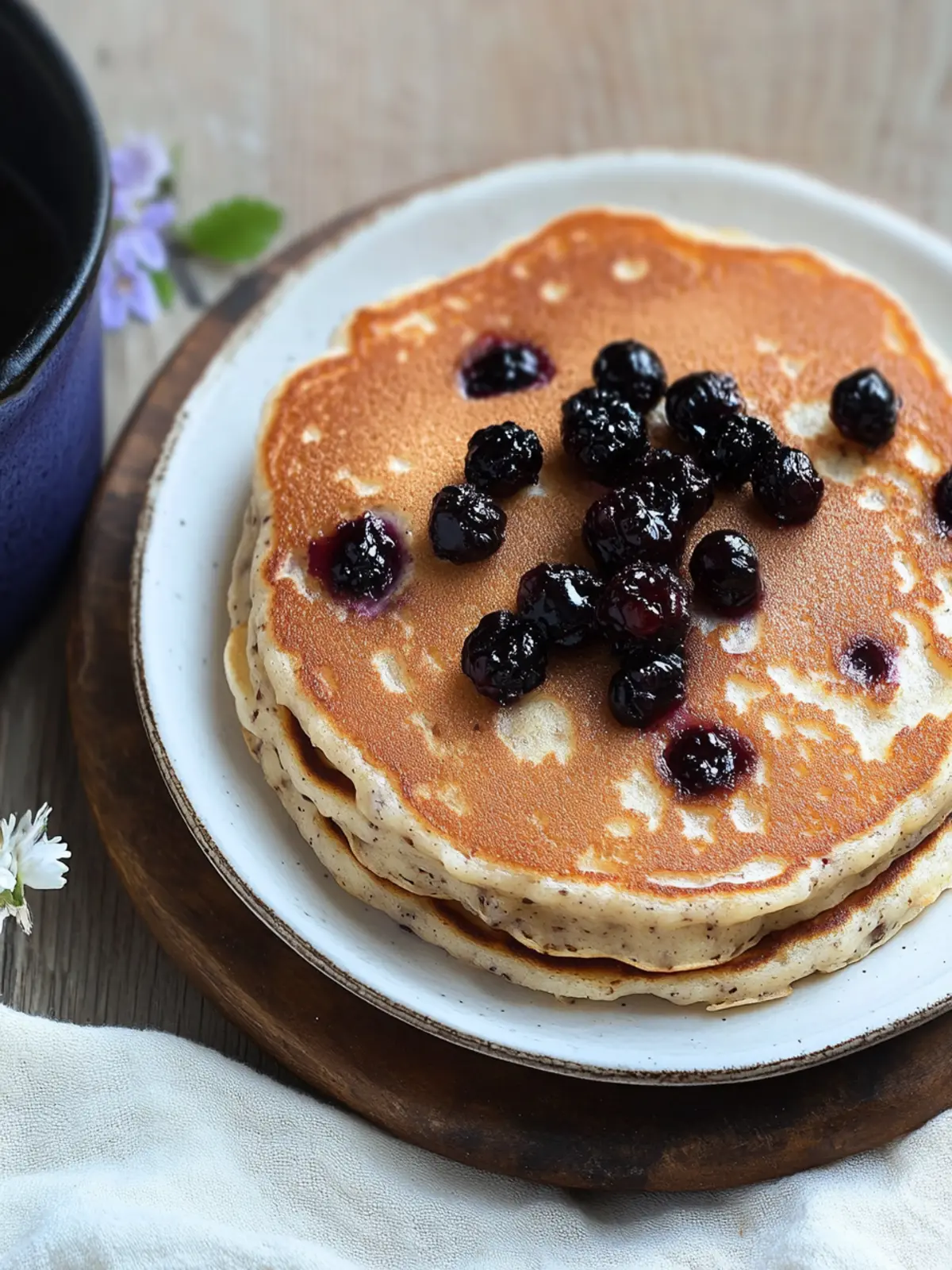 Oatmeal Blackcurrant Pancakes
