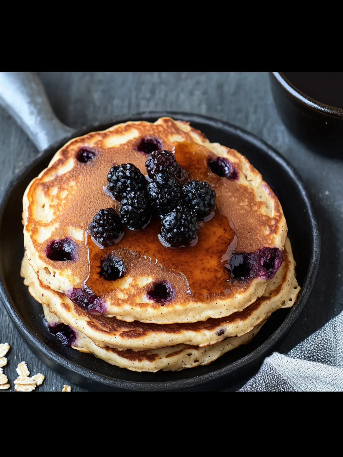 Oatmeal Blackcurrant Pancakes