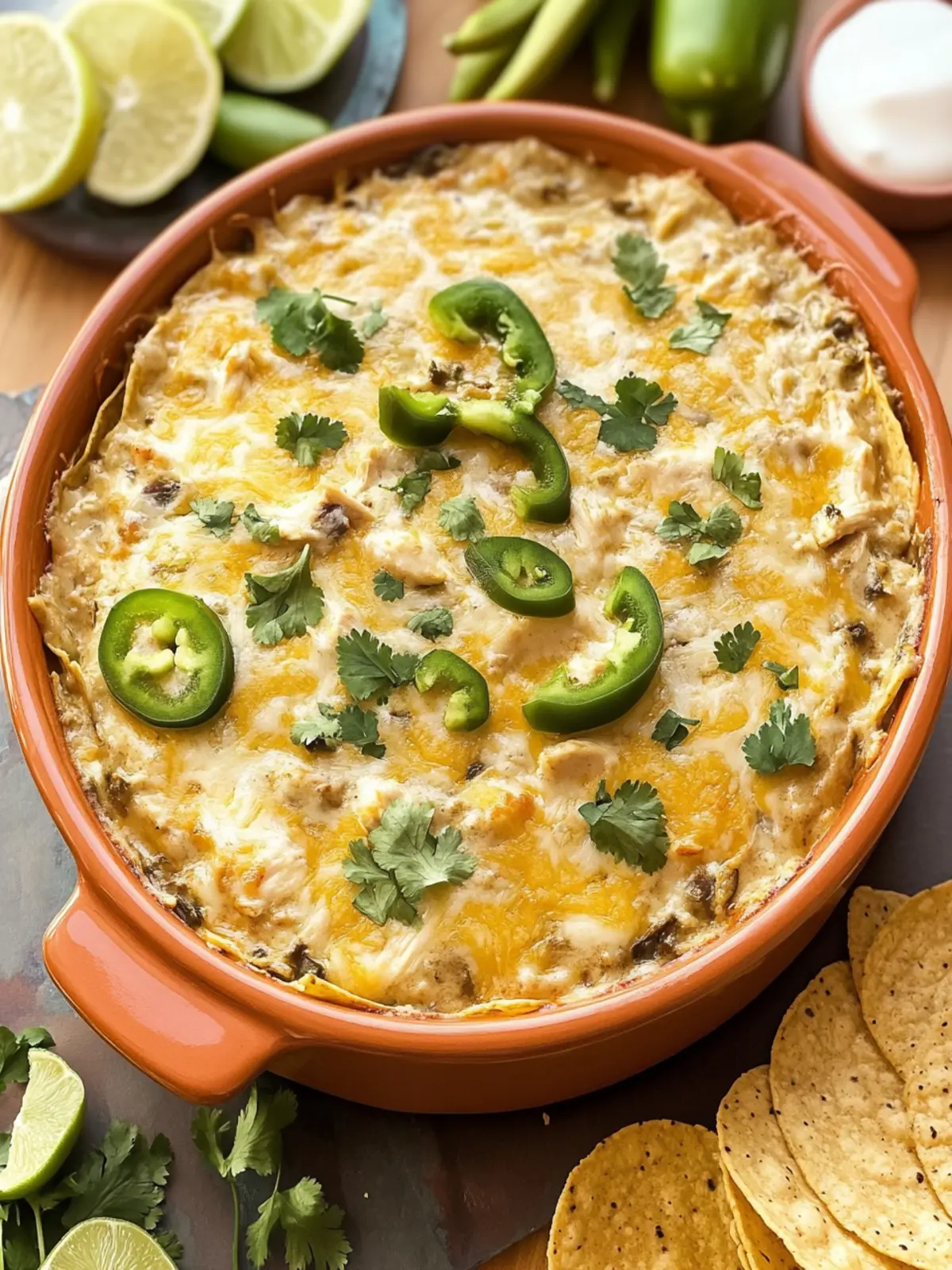 Green Chile Chicken Enchilada Dip