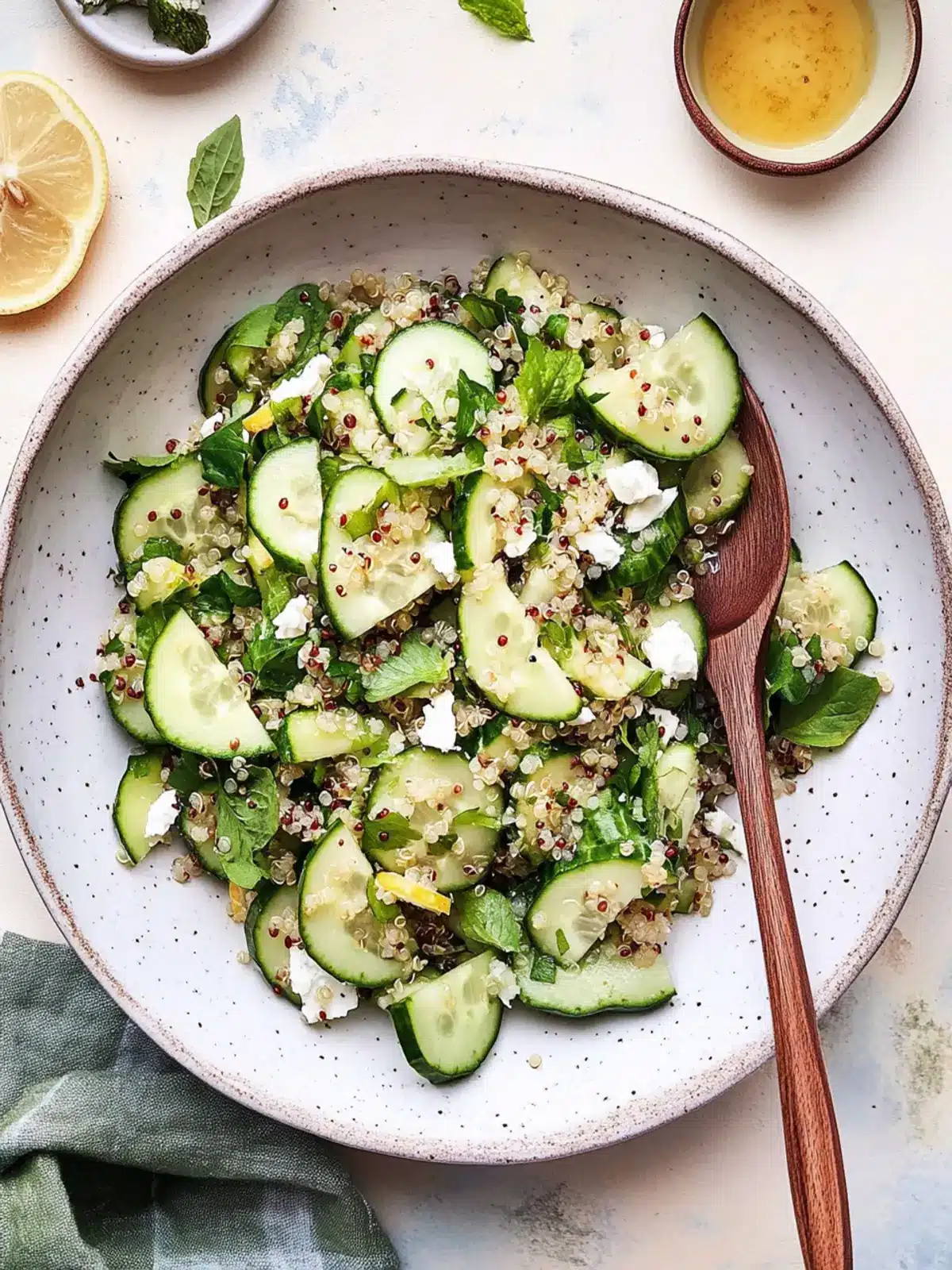 Cucumber Salad With Crunchy Quinoa and Lemon Vinaigrette