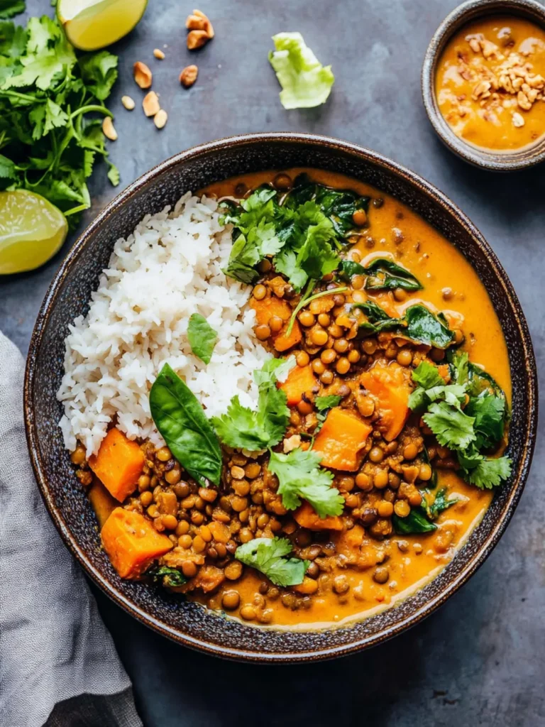Satay Sweet Potato Lentil Curry