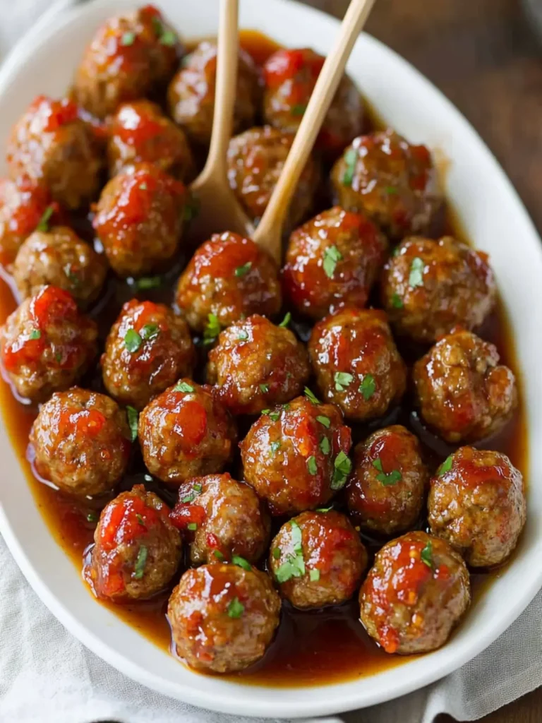 Slow Cooker Red Pepper Jelly Cocktail Meatballs