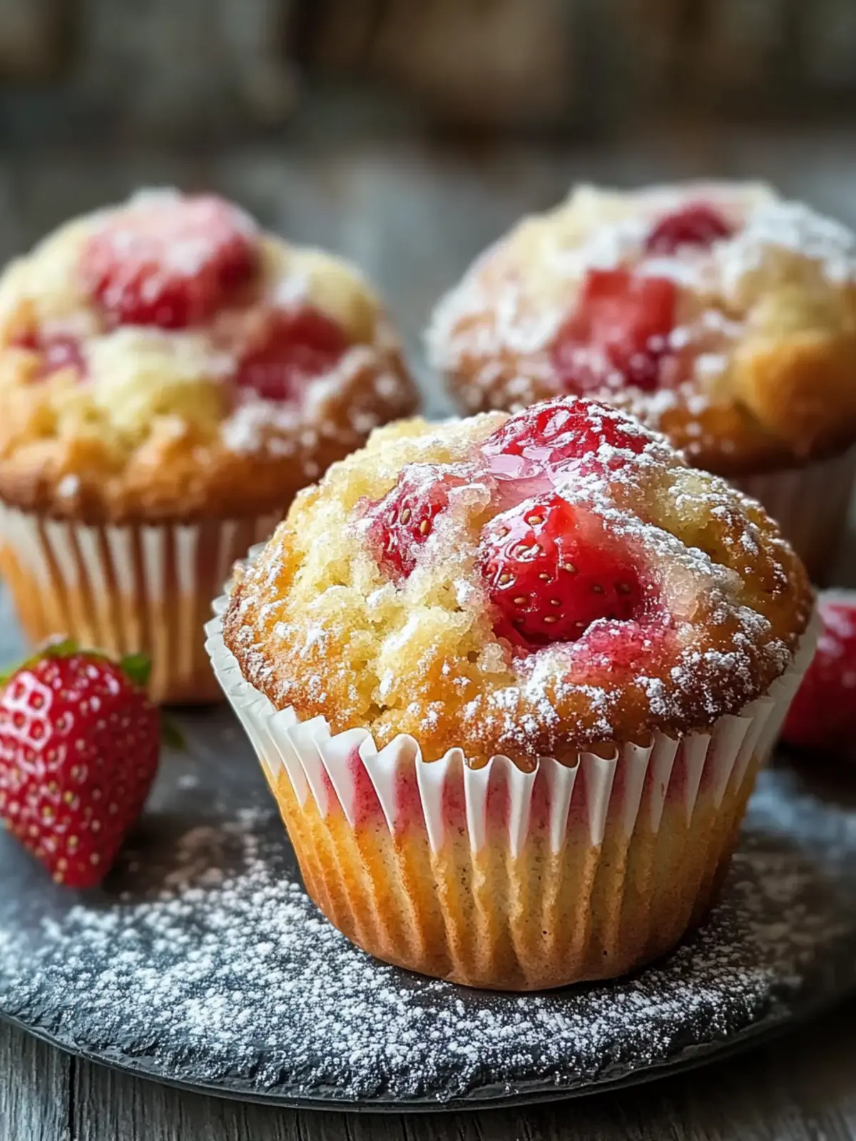 Italian Strawberry Muffins