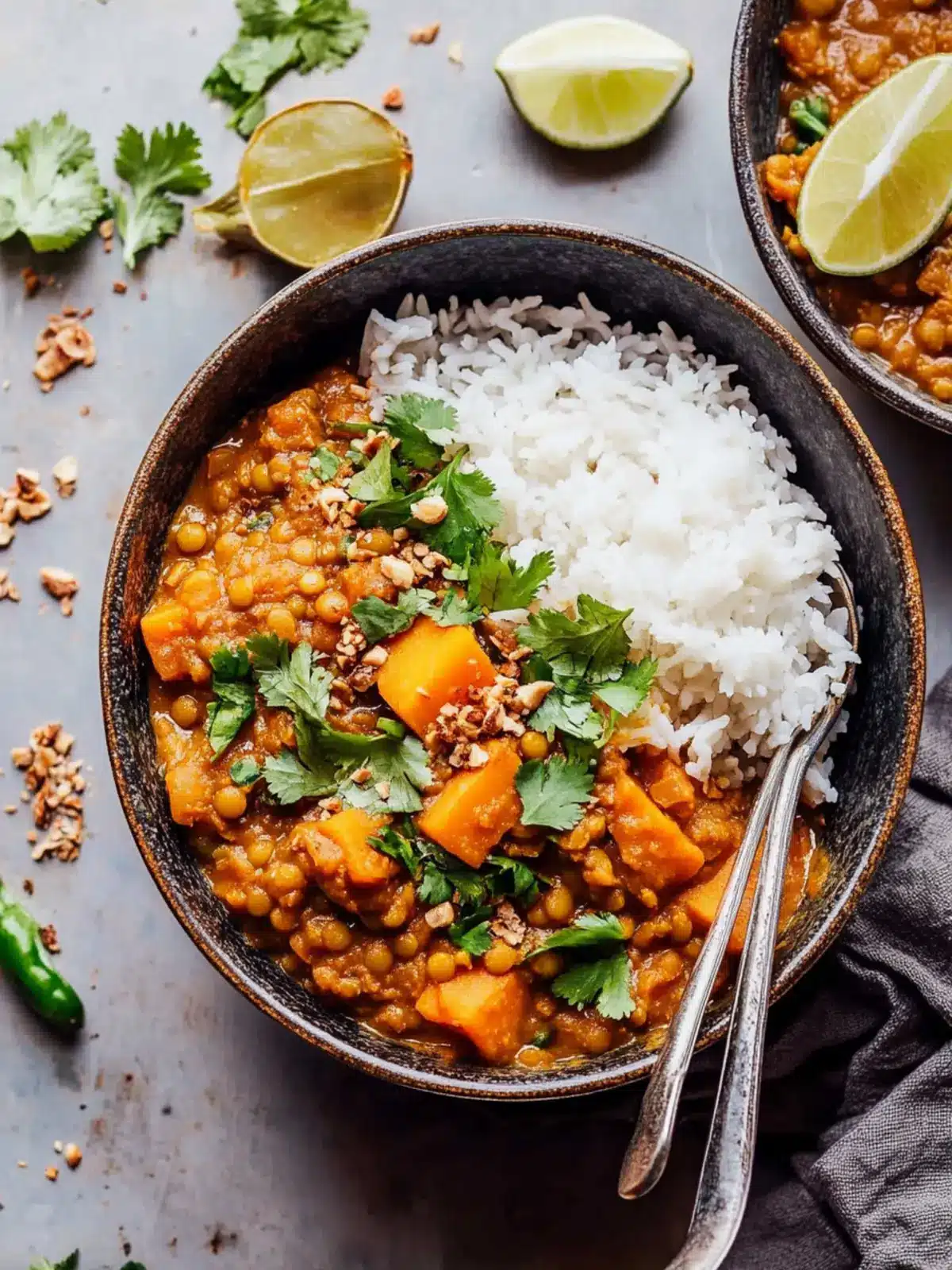 Satay Sweet Potato Lentil Curry