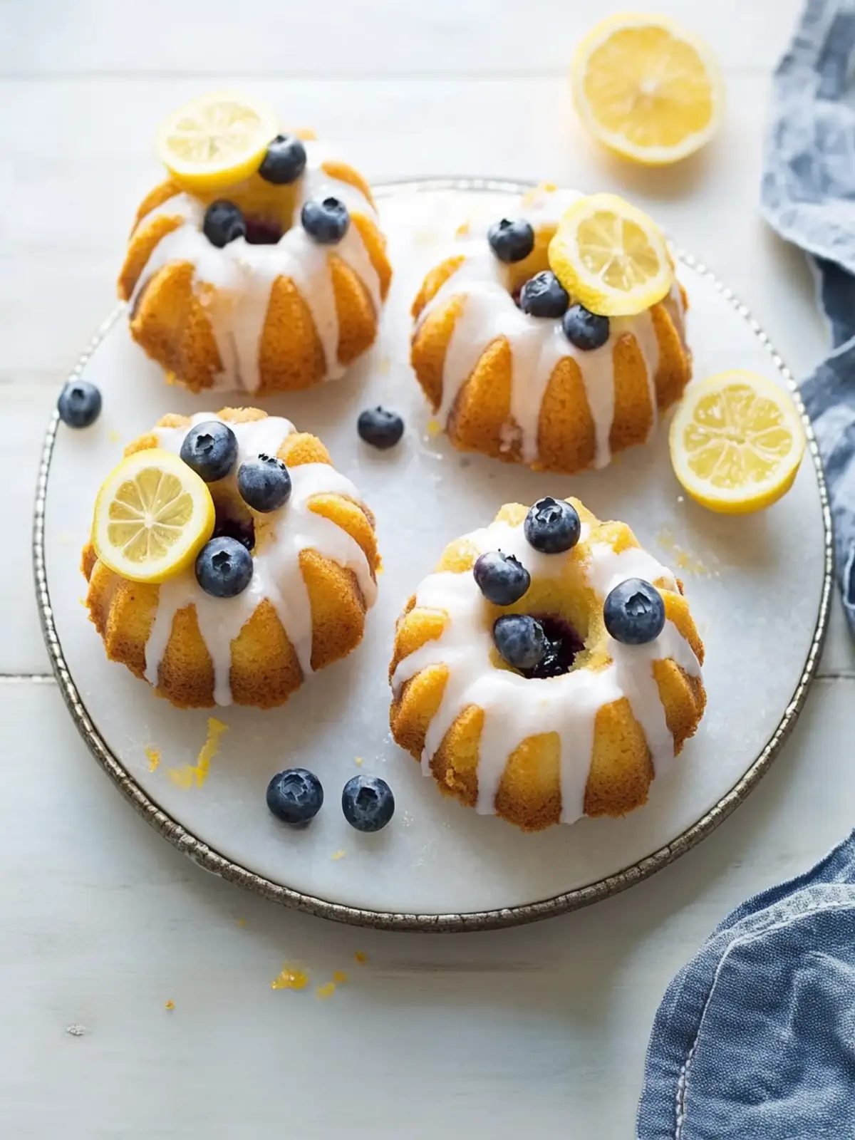 Mini Blueberry Lemon Bundt Cakes