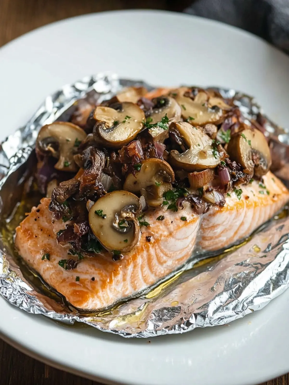 Baked-to-Perfection Salmon Foil Packet with Mushroom & Garlic Recipe