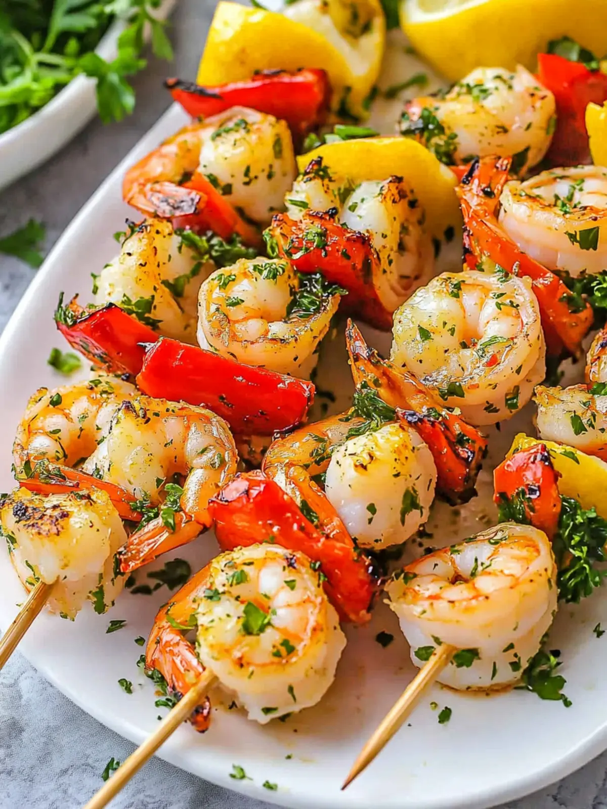 Lemon Garlic Shrimp Kabobs
