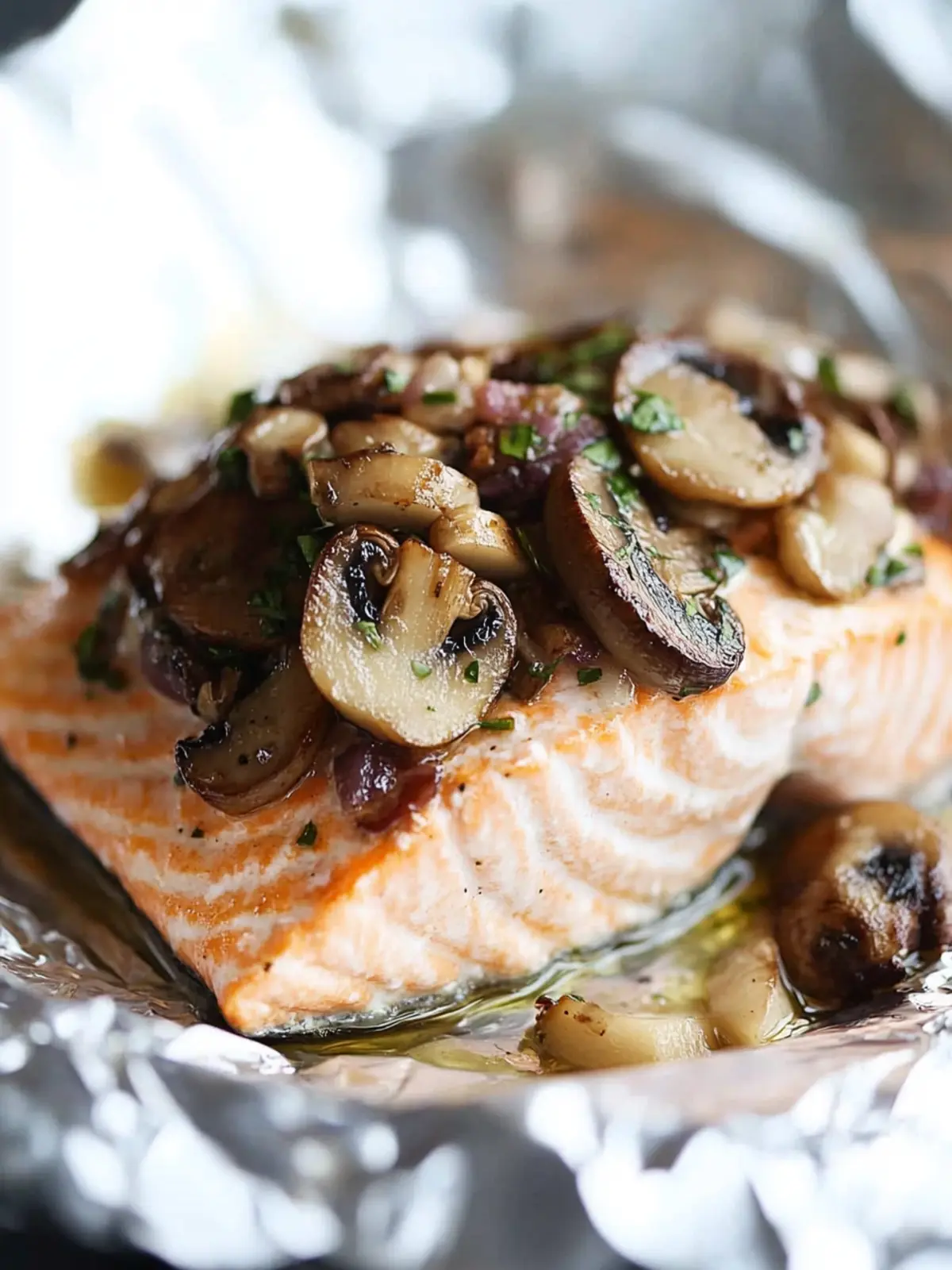 Baked-to-Perfection Salmon Foil Packet with Mushroom & Garlic Recipe