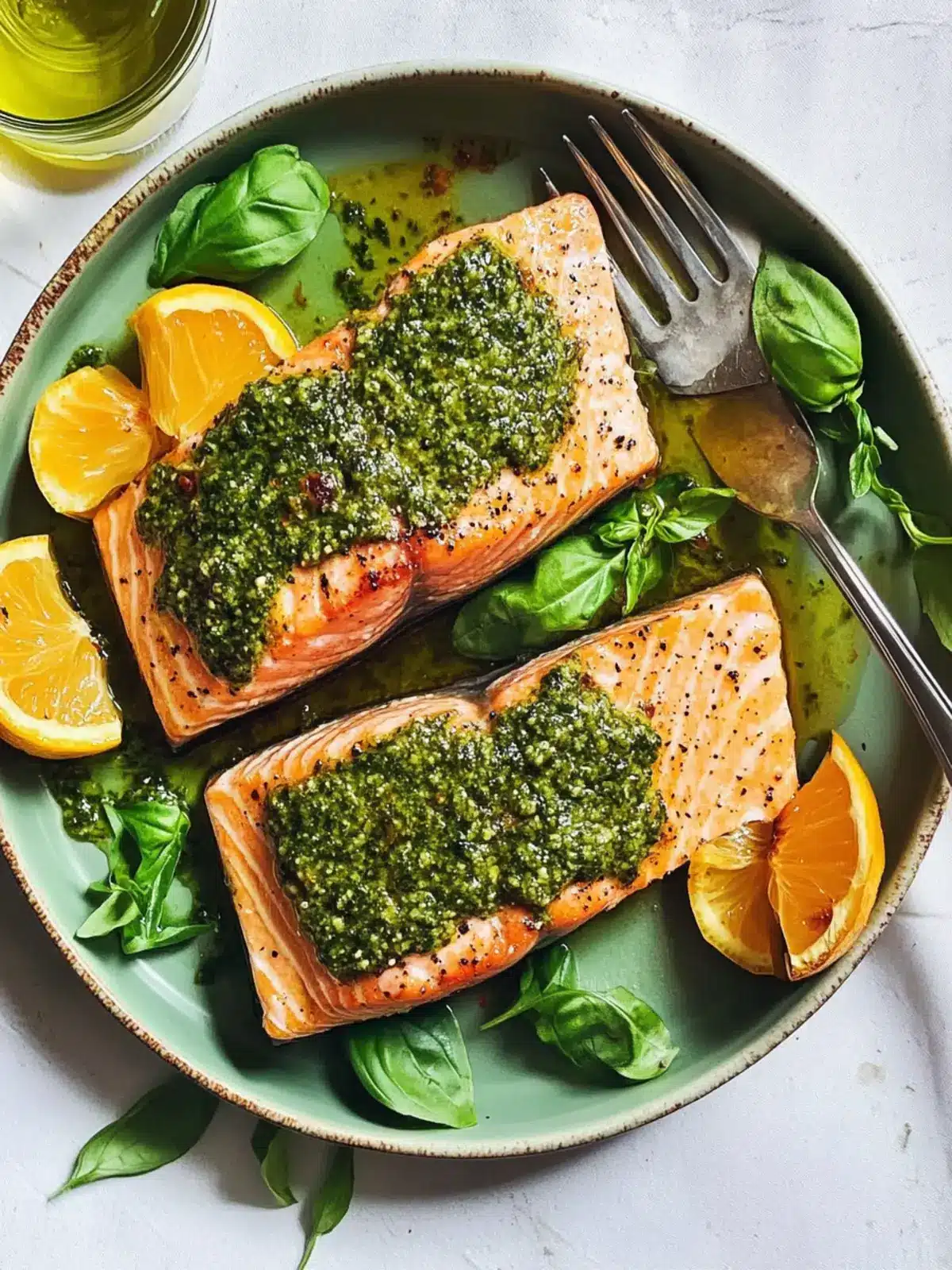 Hey Pesto! Roasted Salmon Fillets