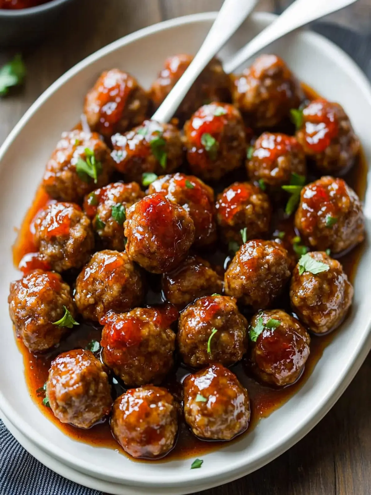 Slow Cooker Red Pepper Jelly Cocktail Meatballs