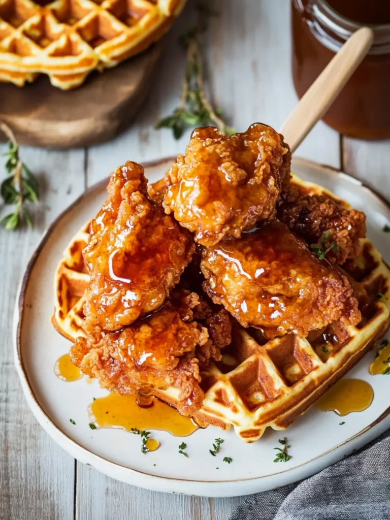 Honey Fried Chicken and Waffles