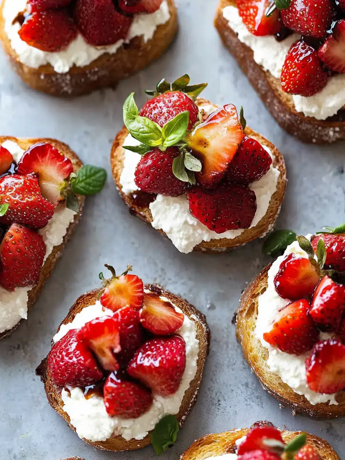 Crostini with Balsamic Strawberries and Ricotta