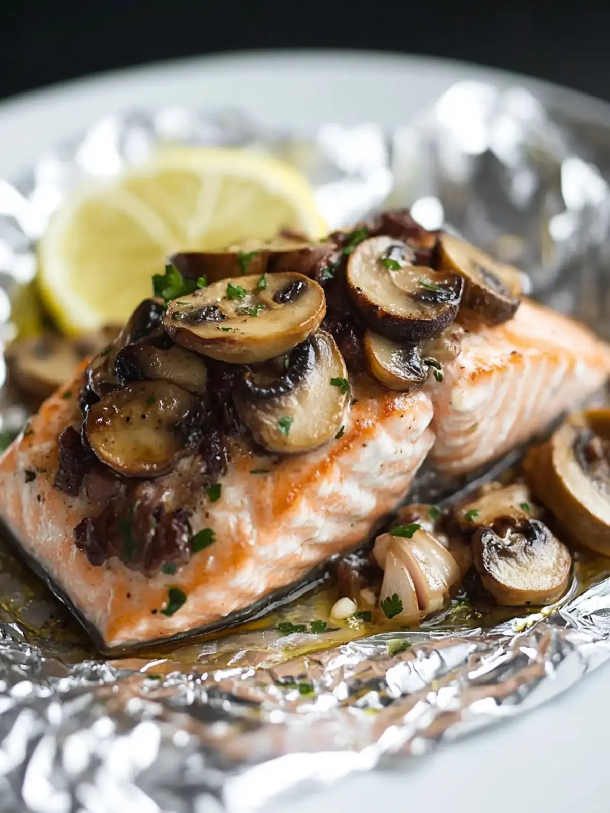 Baked-to-Perfection Salmon Foil Packet with Mushroom & Garlic Recipe