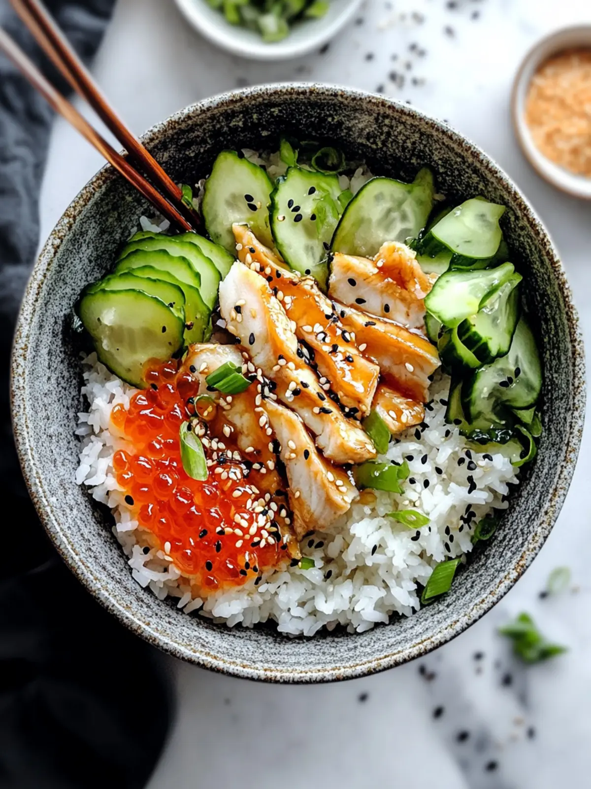 Sesame Ginger Rice Bowl with Mackerel