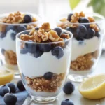 Lemon Yogurt Parfaits with Blueberries & Honey-Glazed Walnuts