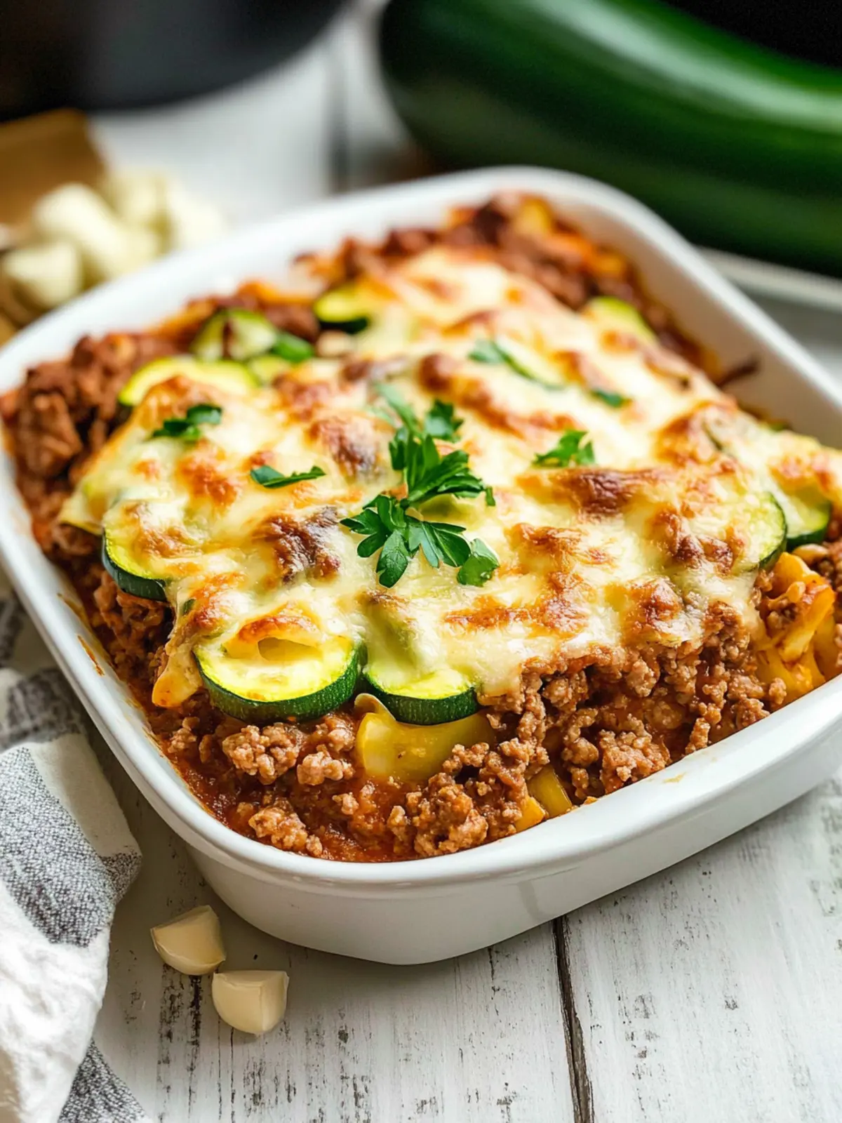 Hearty Ground Beef And Zucchini Casserole