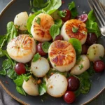 Scallops with Grapes and Watercress