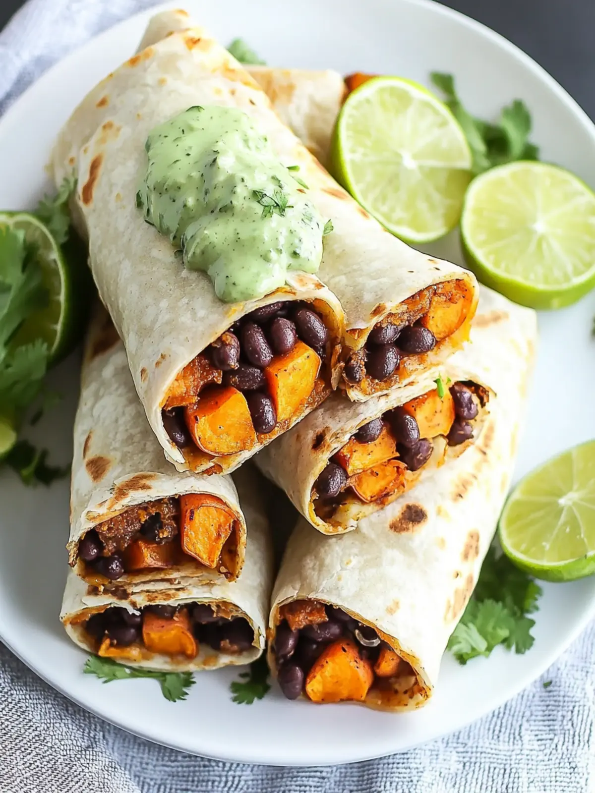 Black Bean Sweet Potato Burritos