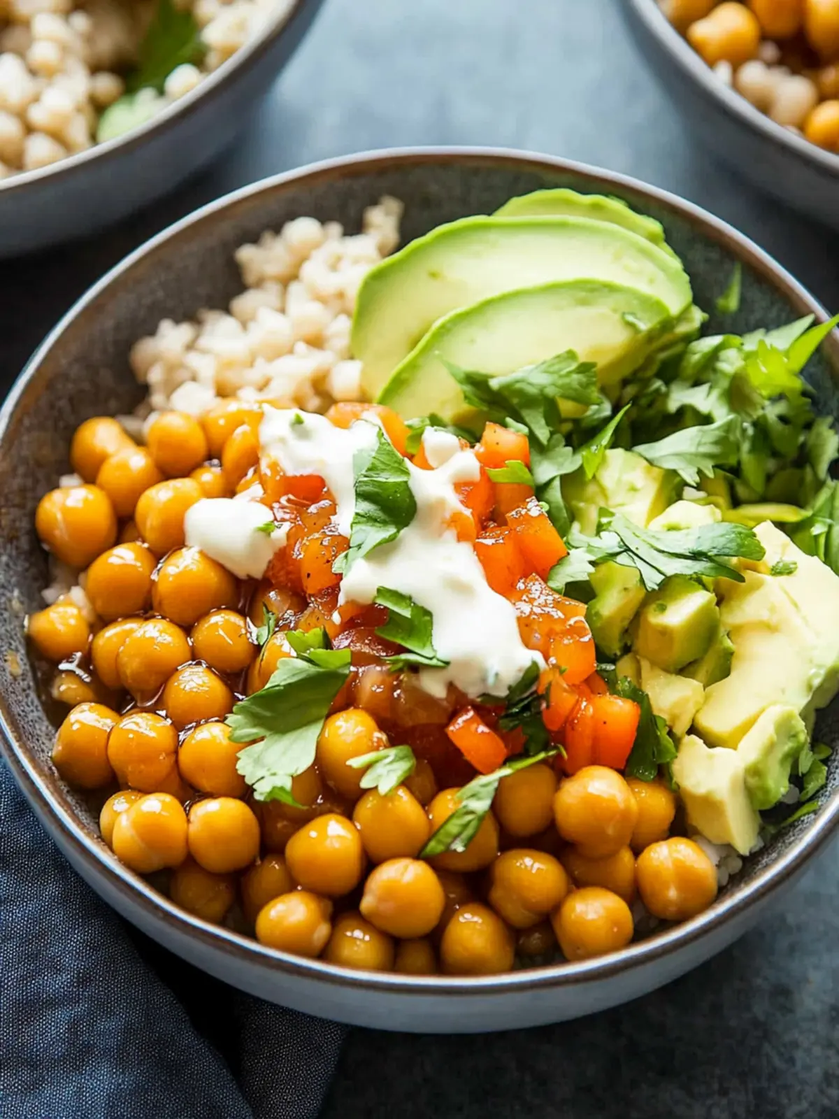 Hot Honey Chickpea Bowls