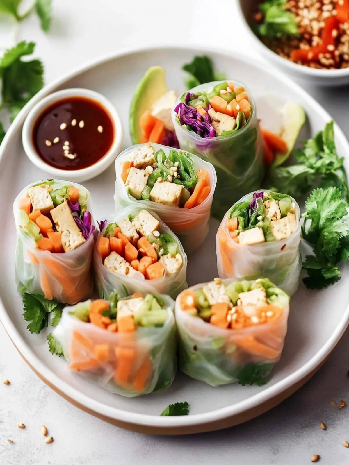 Fresh Vegan Tofu Summer Rolls