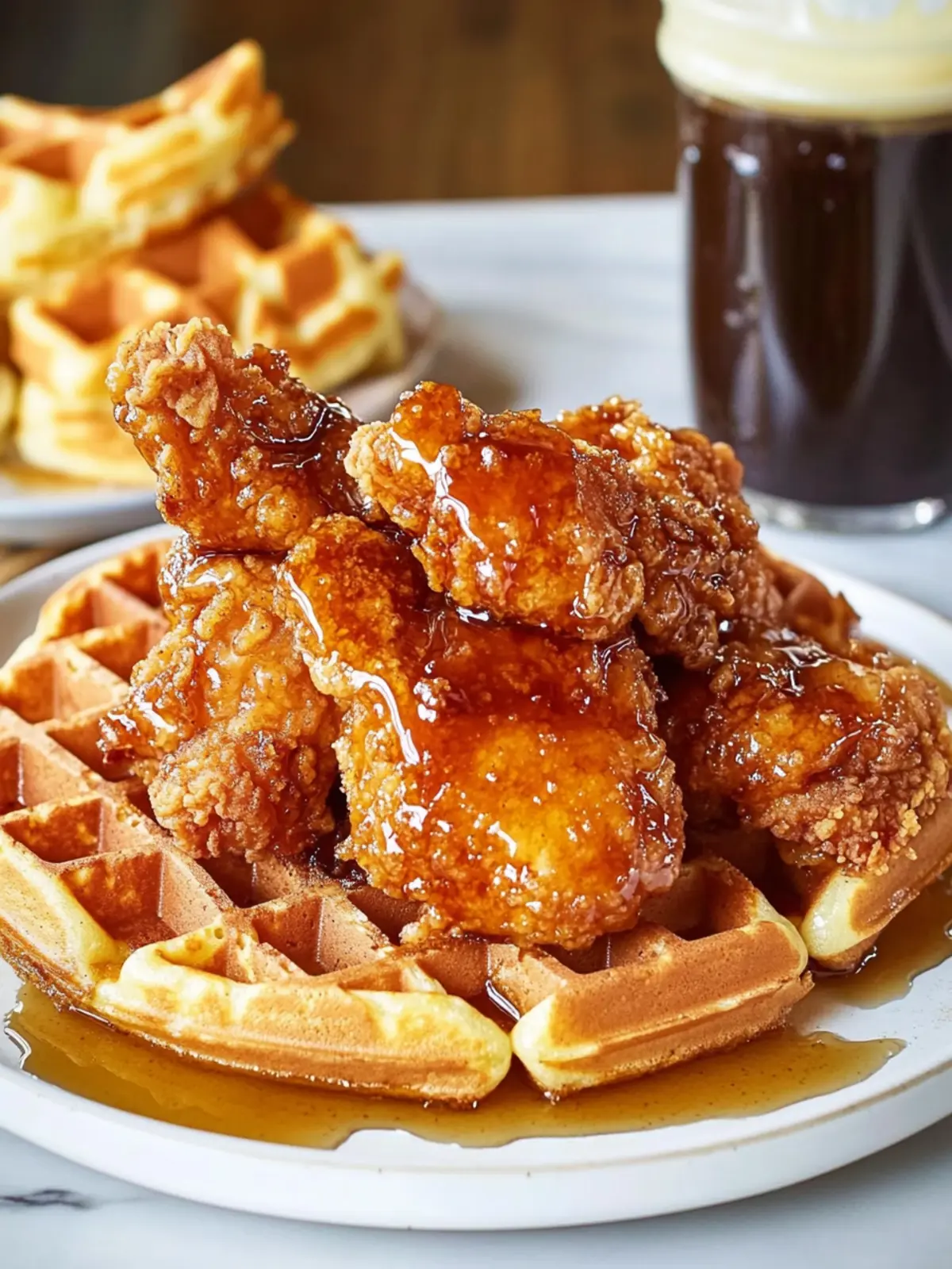 Honey Fried Chicken and Waffles
