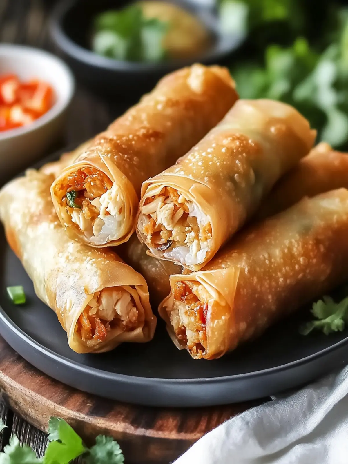 Crispy Msakhan Egg Rolls Made Easy with Rotisserie Chicken