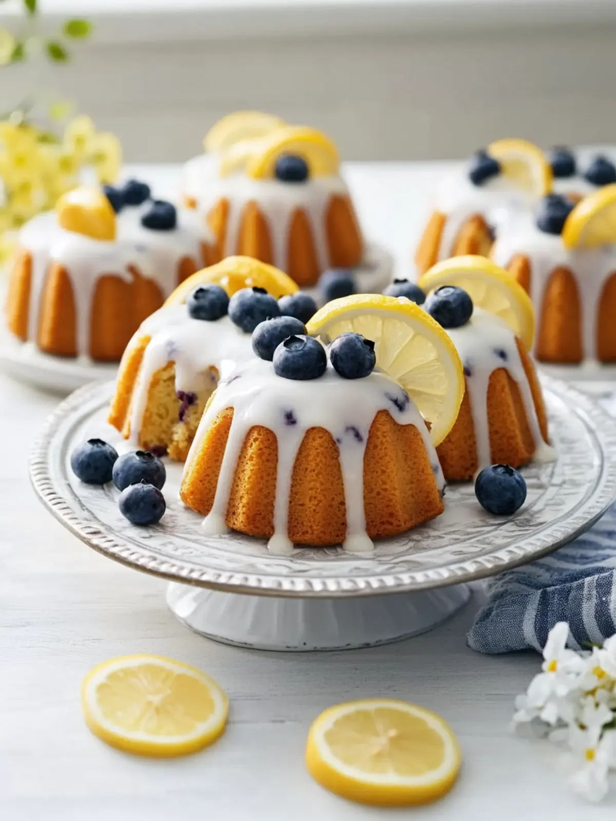 Mini Blueberry Lemon Bundt Cakes