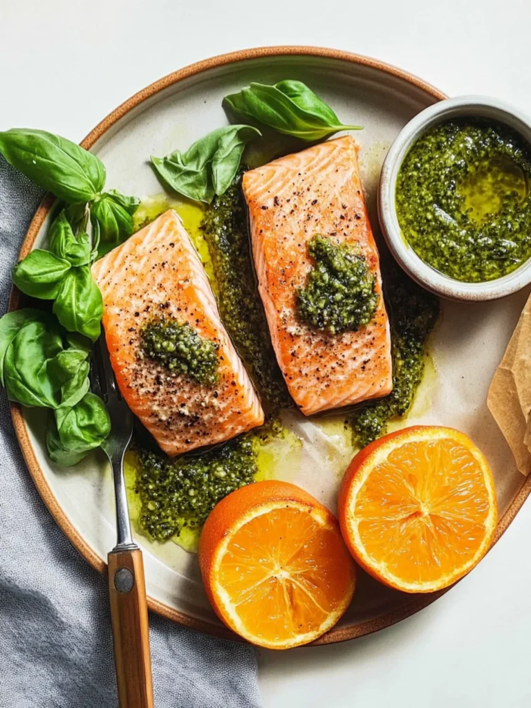 Hey Pesto! Roasted Salmon Fillets