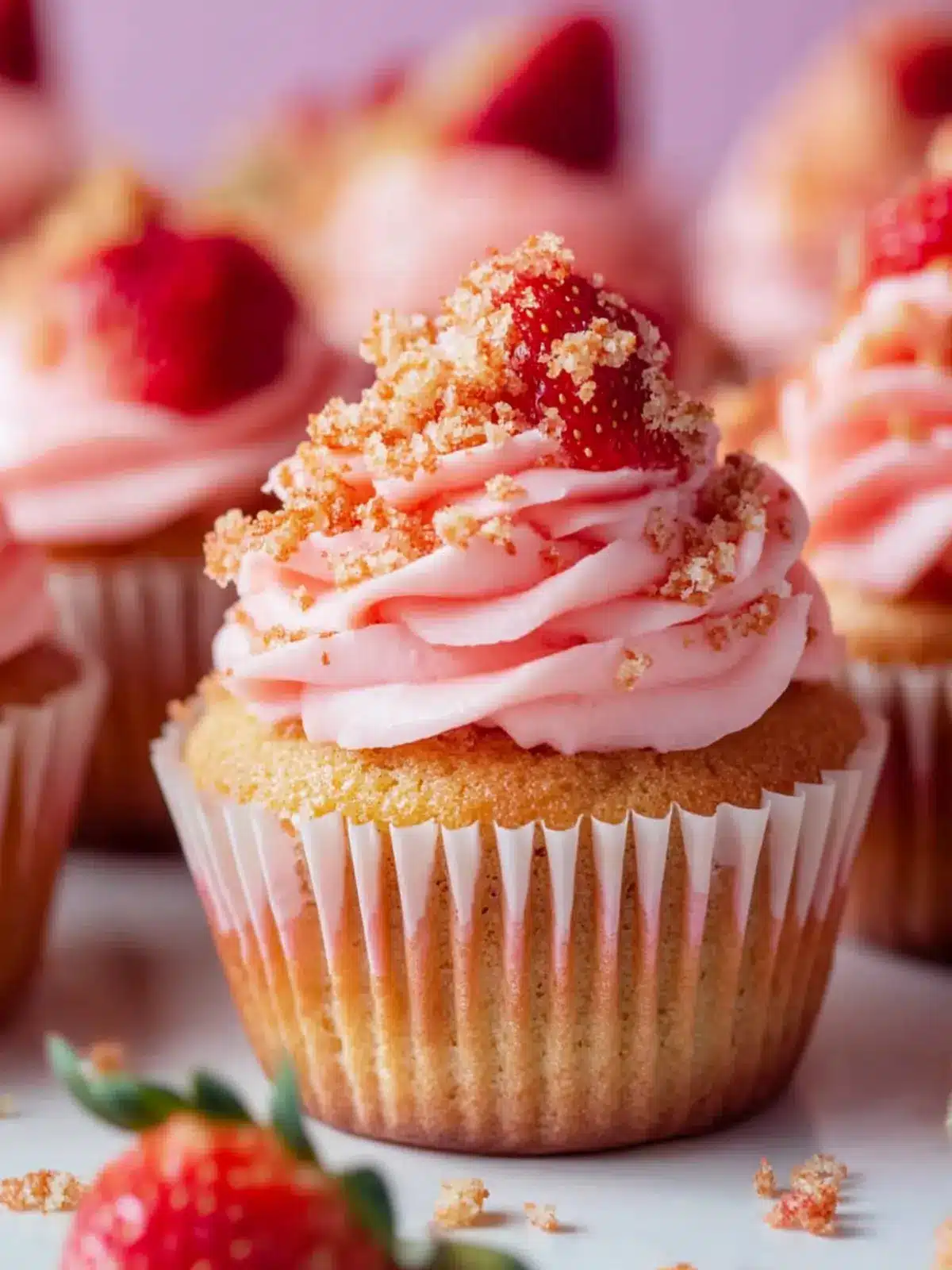 Strawberry Crunch Cupcakes
