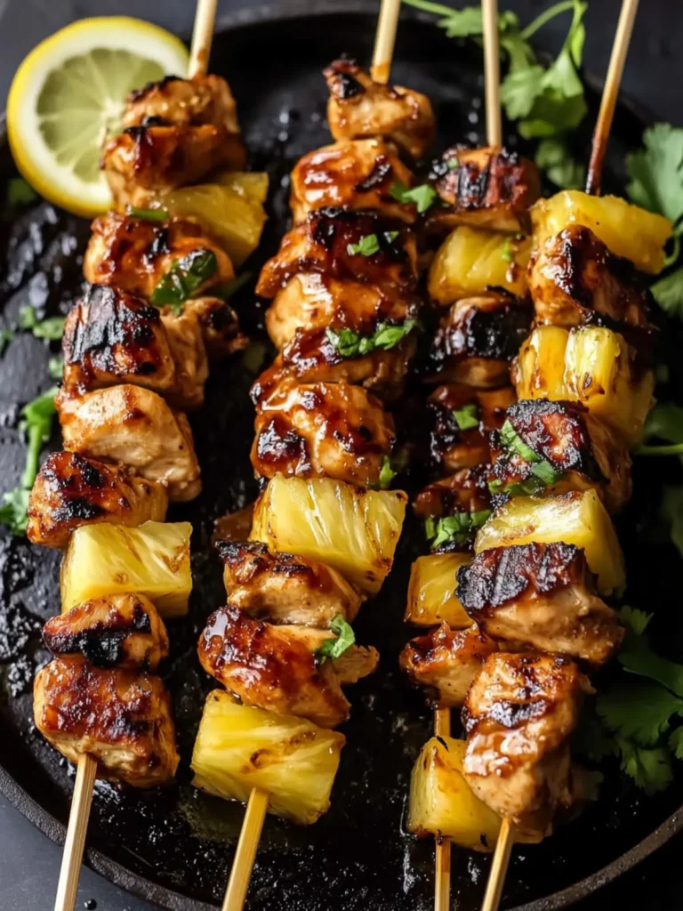 BBQ Pineapple Chicken Kabobs
