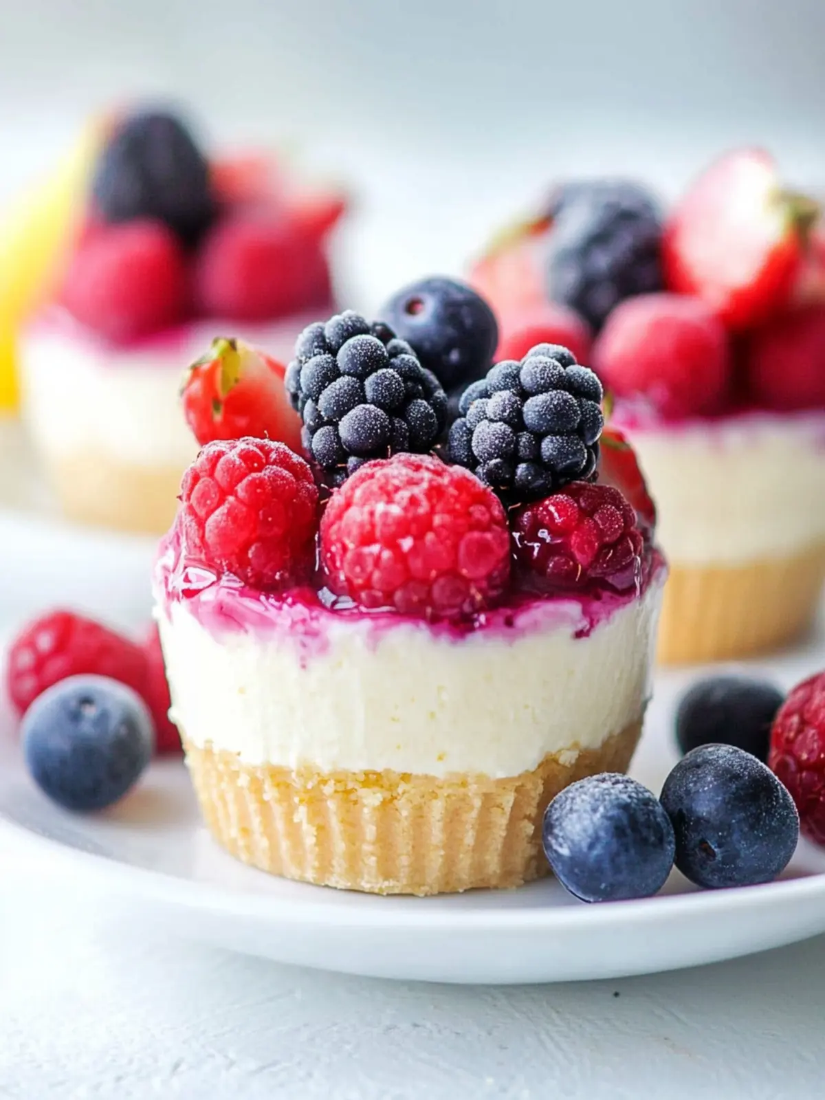 Vegan Lemon Berry Cheesecake Cups