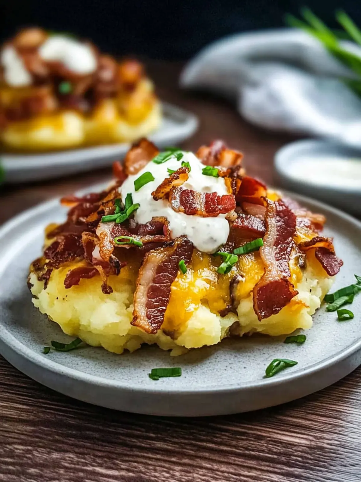 Cheesy Bacon Loaded Smashed Potatoes
