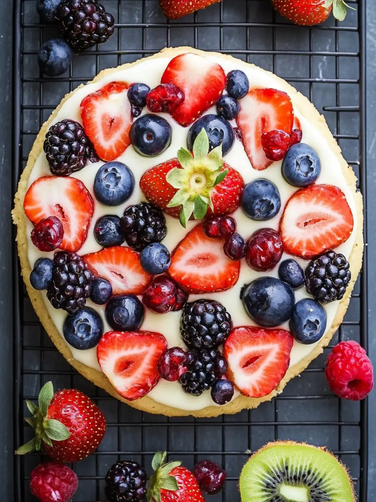 Fruit Pizza Cookies with Berries
