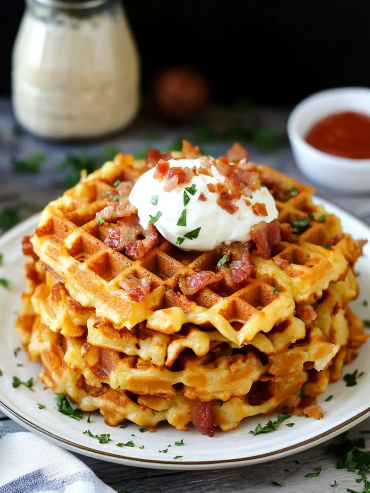 Bacon and Cheese Loaded Hashbrown Waffles for Brunch Bliss 3 Bacon and Cheese Loaded Hashbrown Waffles