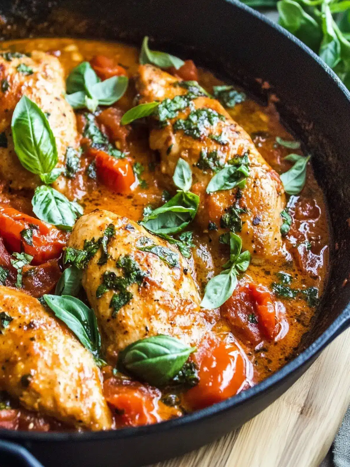 Savory Tomato Basil Skillet Chicken in One Pan Perfection 3 Tomato Basil Skillet Chicken