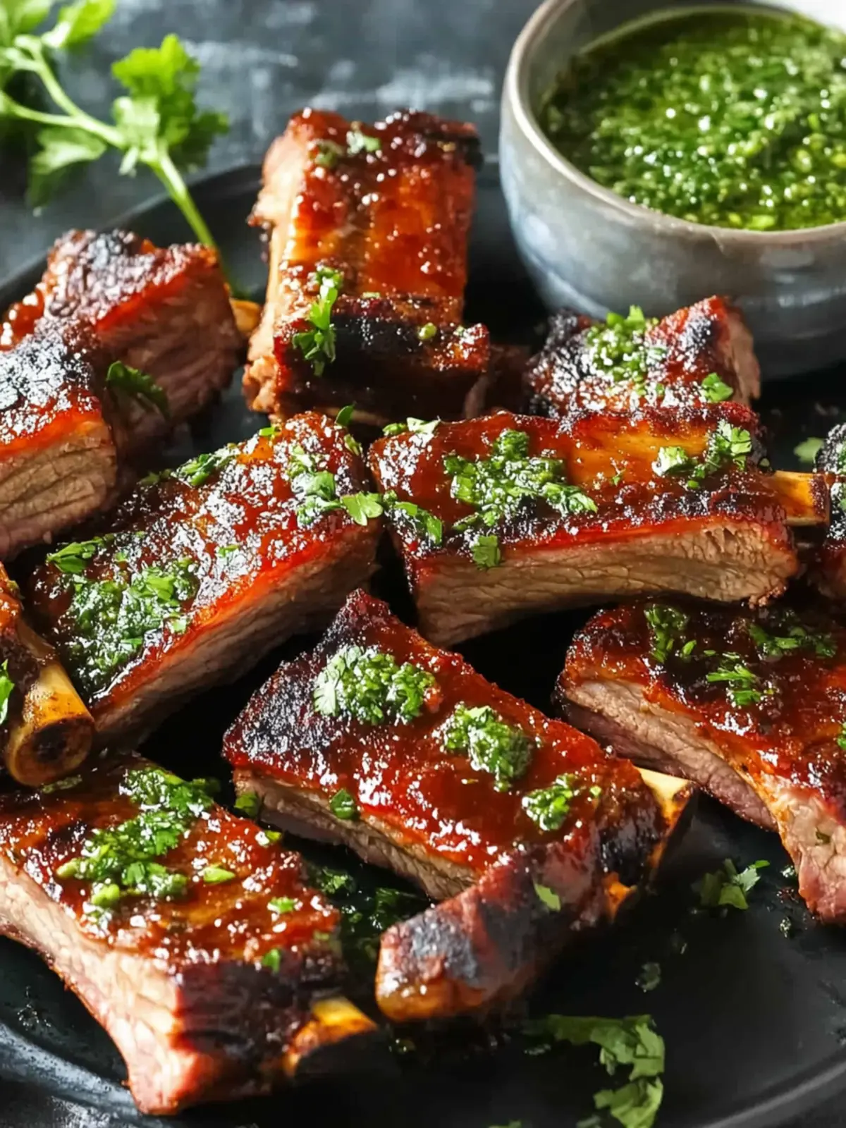 Irresistible Slow Cooker Barbecue Pork Ribs with Chimichurri 4 Slow Cooker Barbecue Pork Ribs with Chimichurri