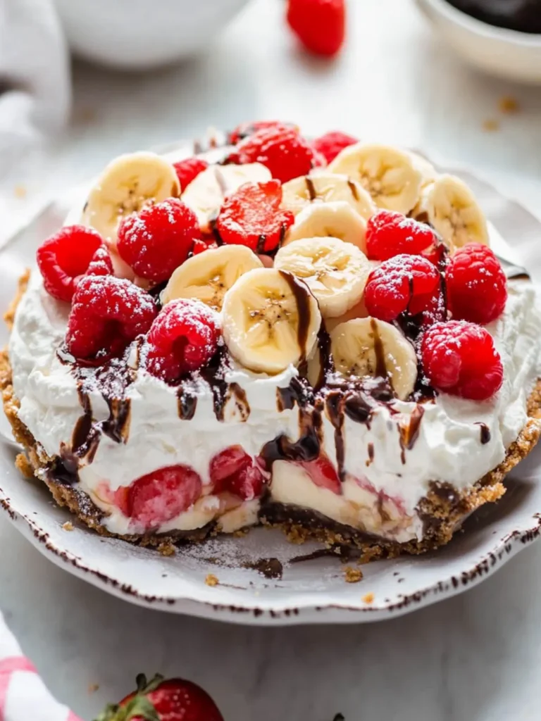 No-Bake Banana Split Pie