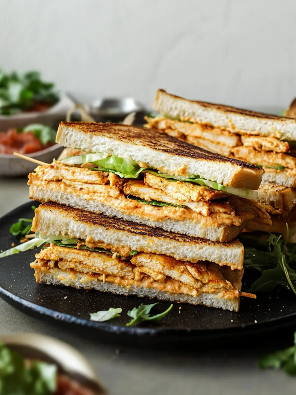 Chicken Tikka Club Sandwiches