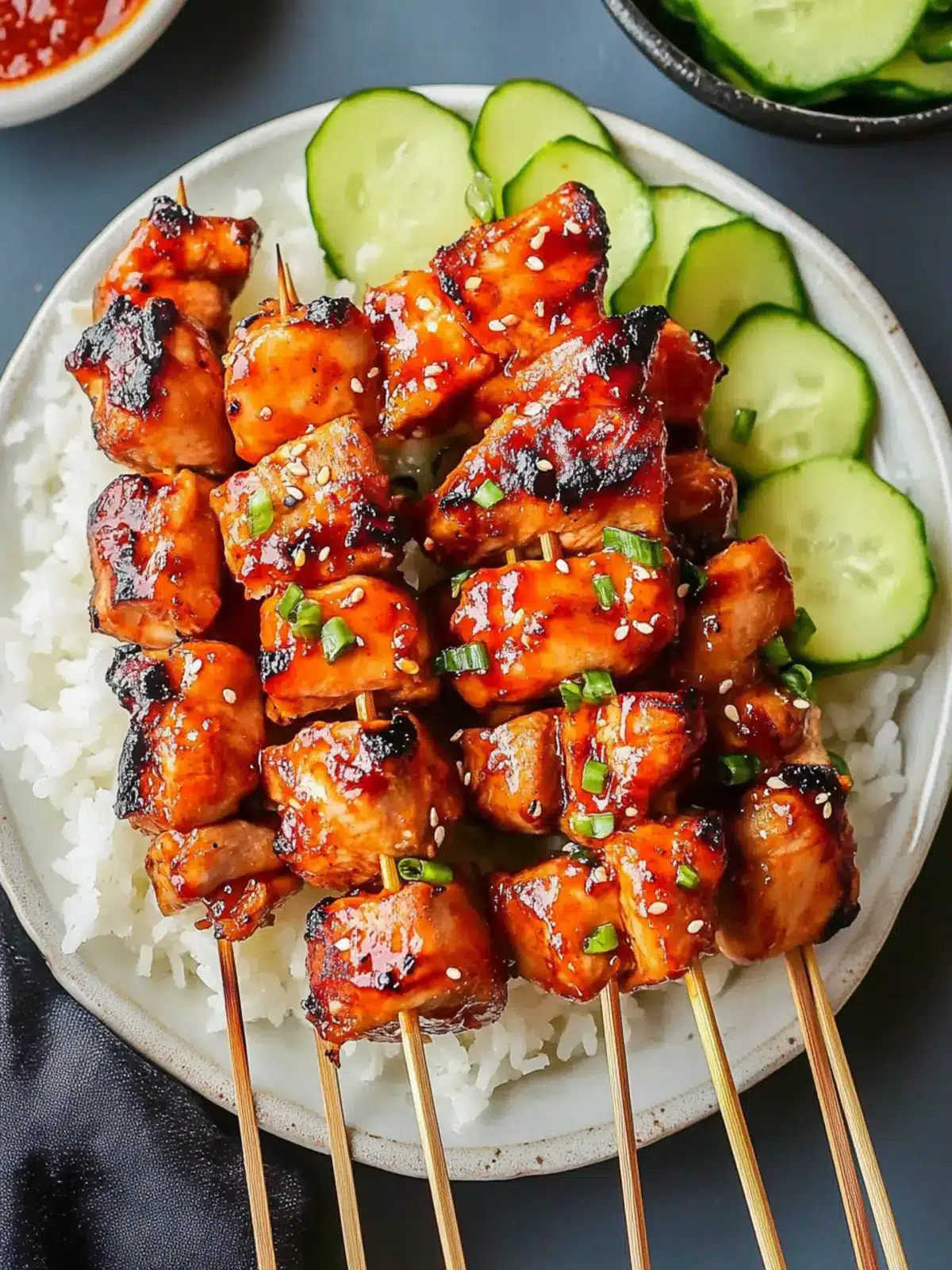 Delicious Korean BBQ Chicken Skewers Perfect for Any Grill 3 Korean BBQ Chicken Skewers