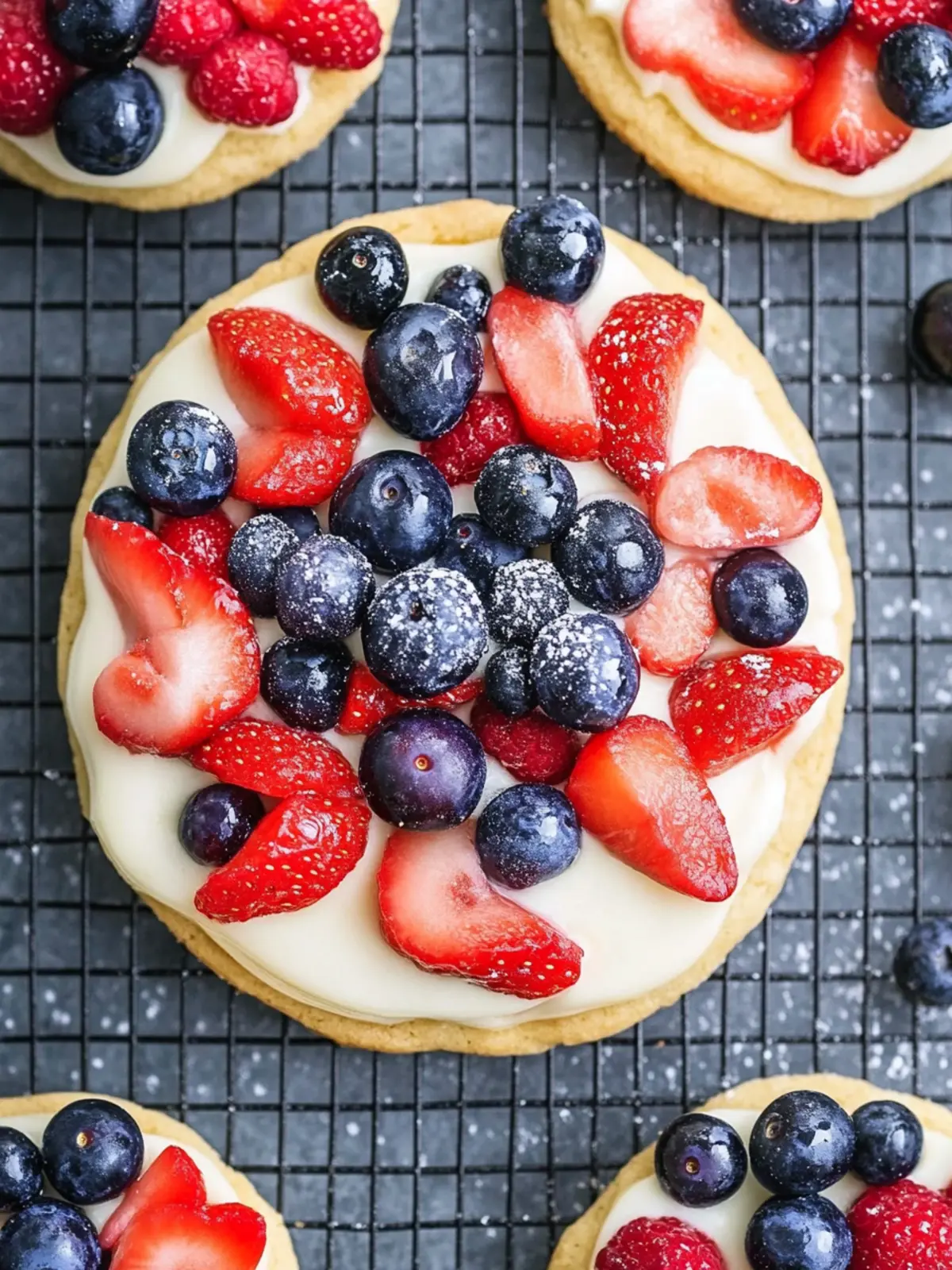 Fruit Pizza Cookies with Berries