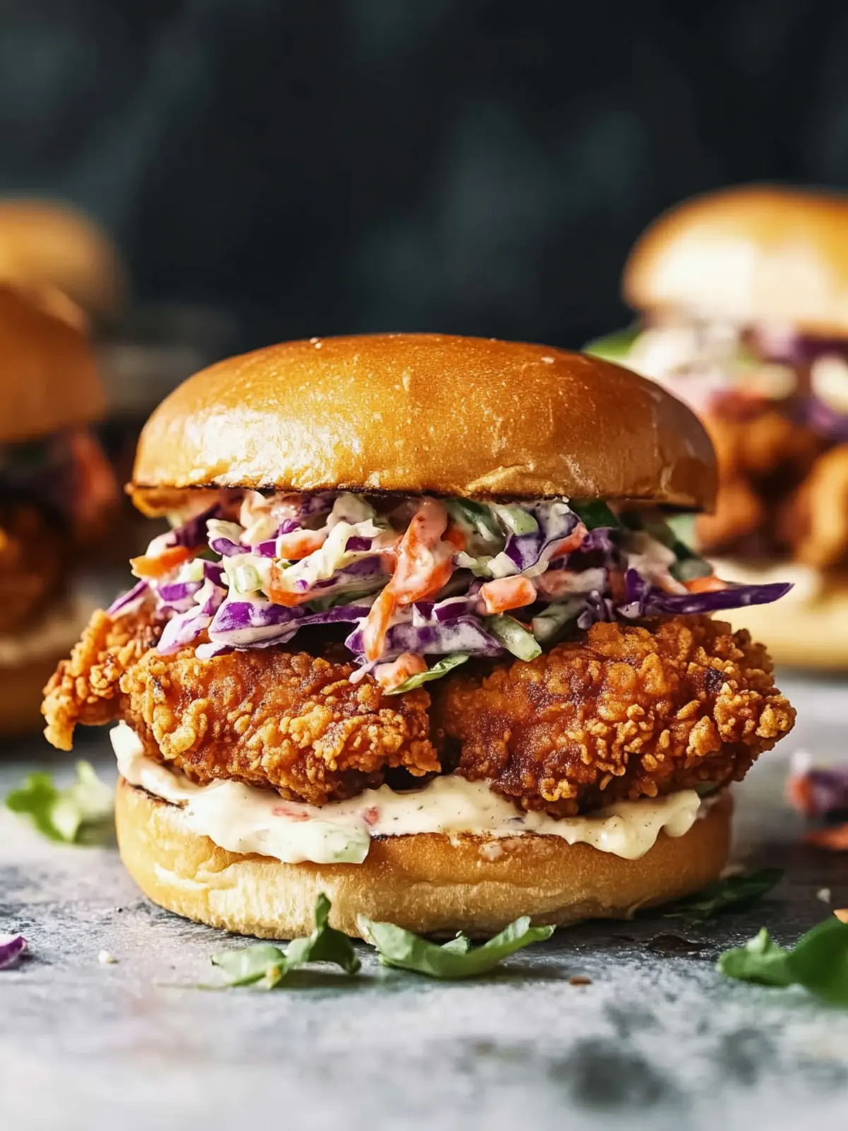 Summertime Fried Chicken Sandwiches with Tangy Slaw