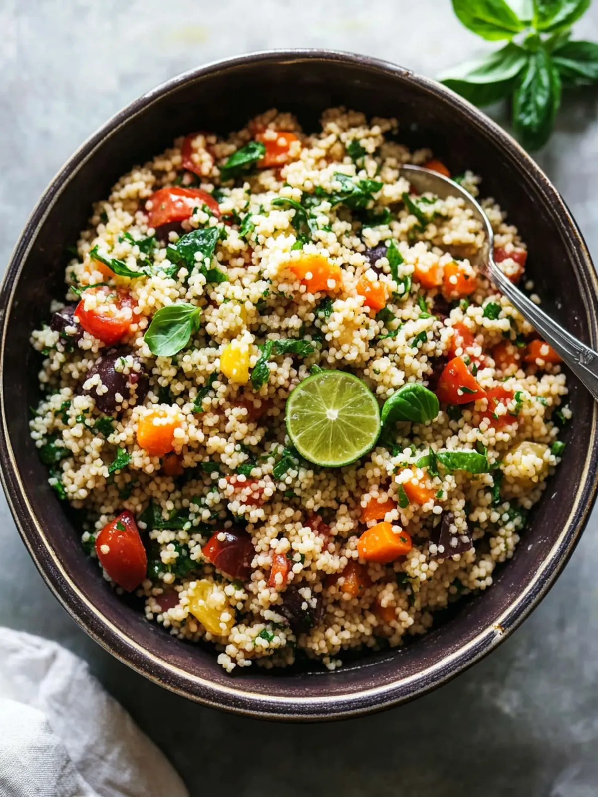 Couscous Salad with Lime Basil Vinaigrette
