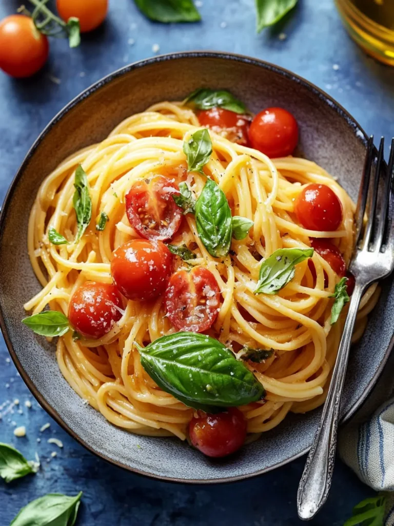 Basil Pasta with Cherry Tomatoes