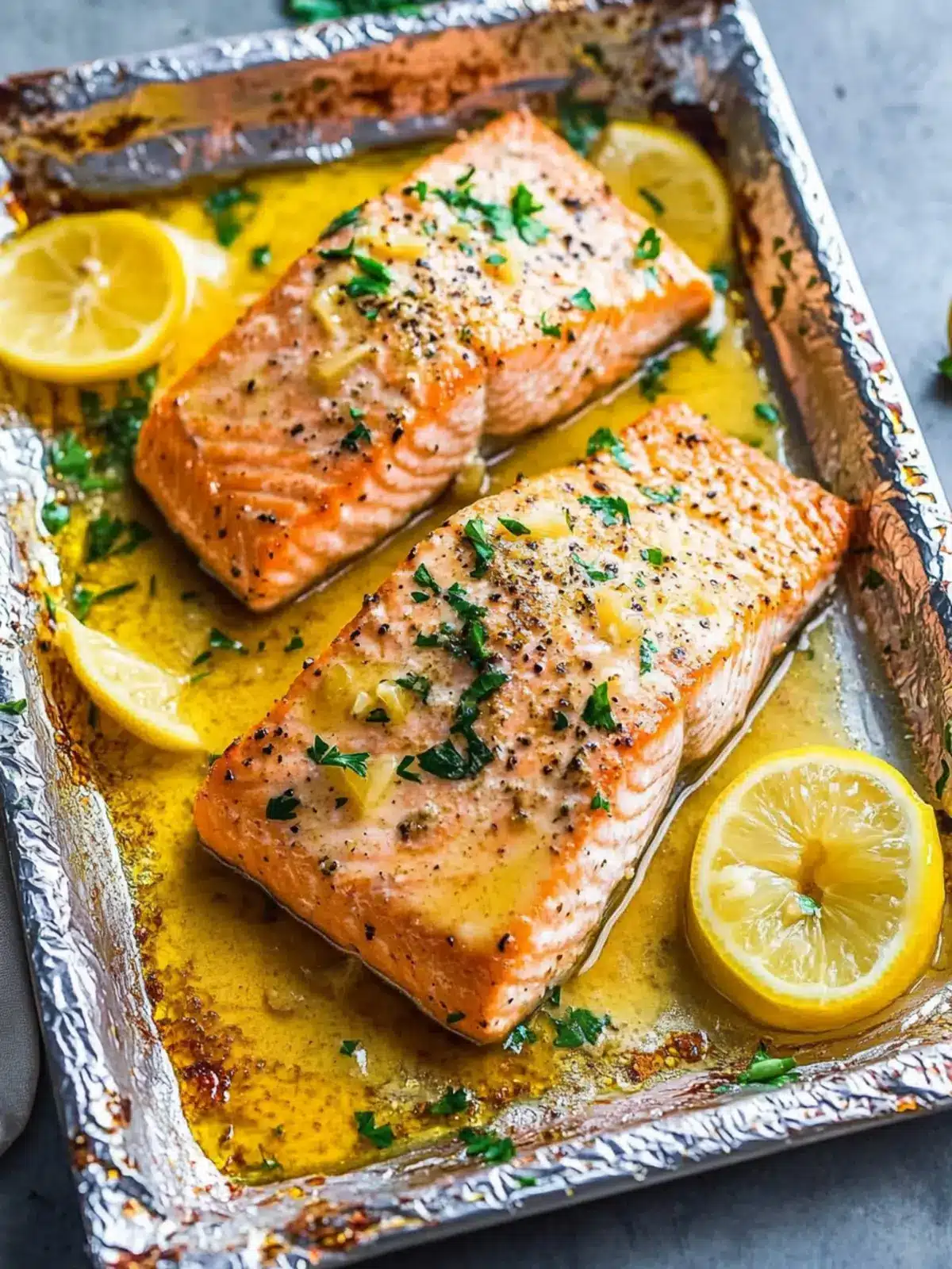 Savory Sheet Pan Lemon Garlic Butter Salmon in 30 Minutes 2 Sheet Pan Lemon Garlic Butter Salmon