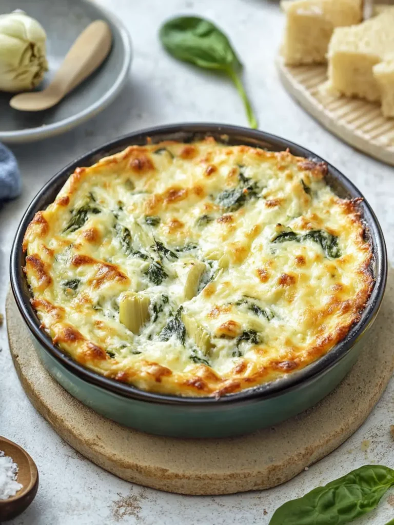 Cheesy baked spinach artichoke dip