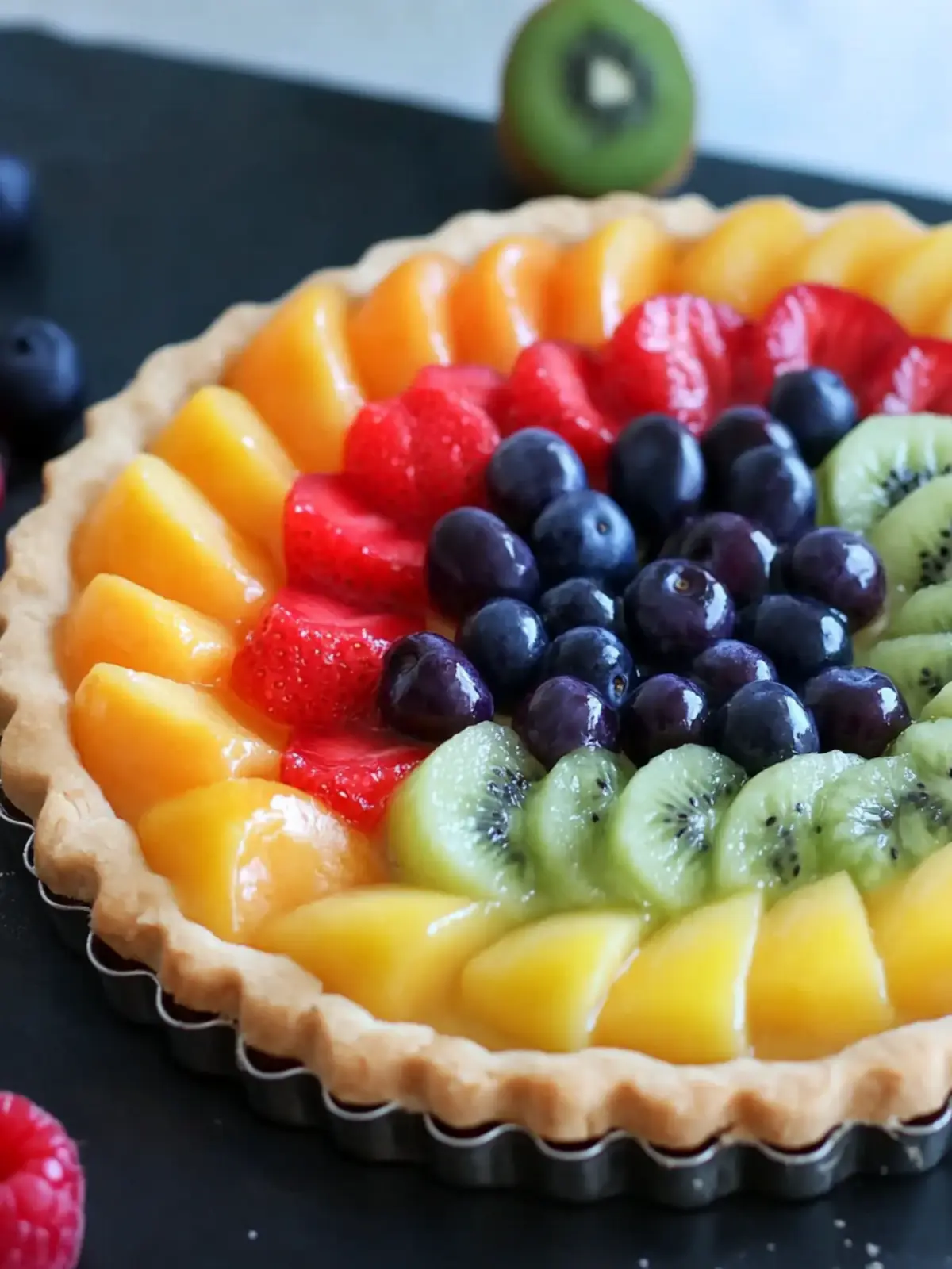 Rainbow Fruit Pizza Tart