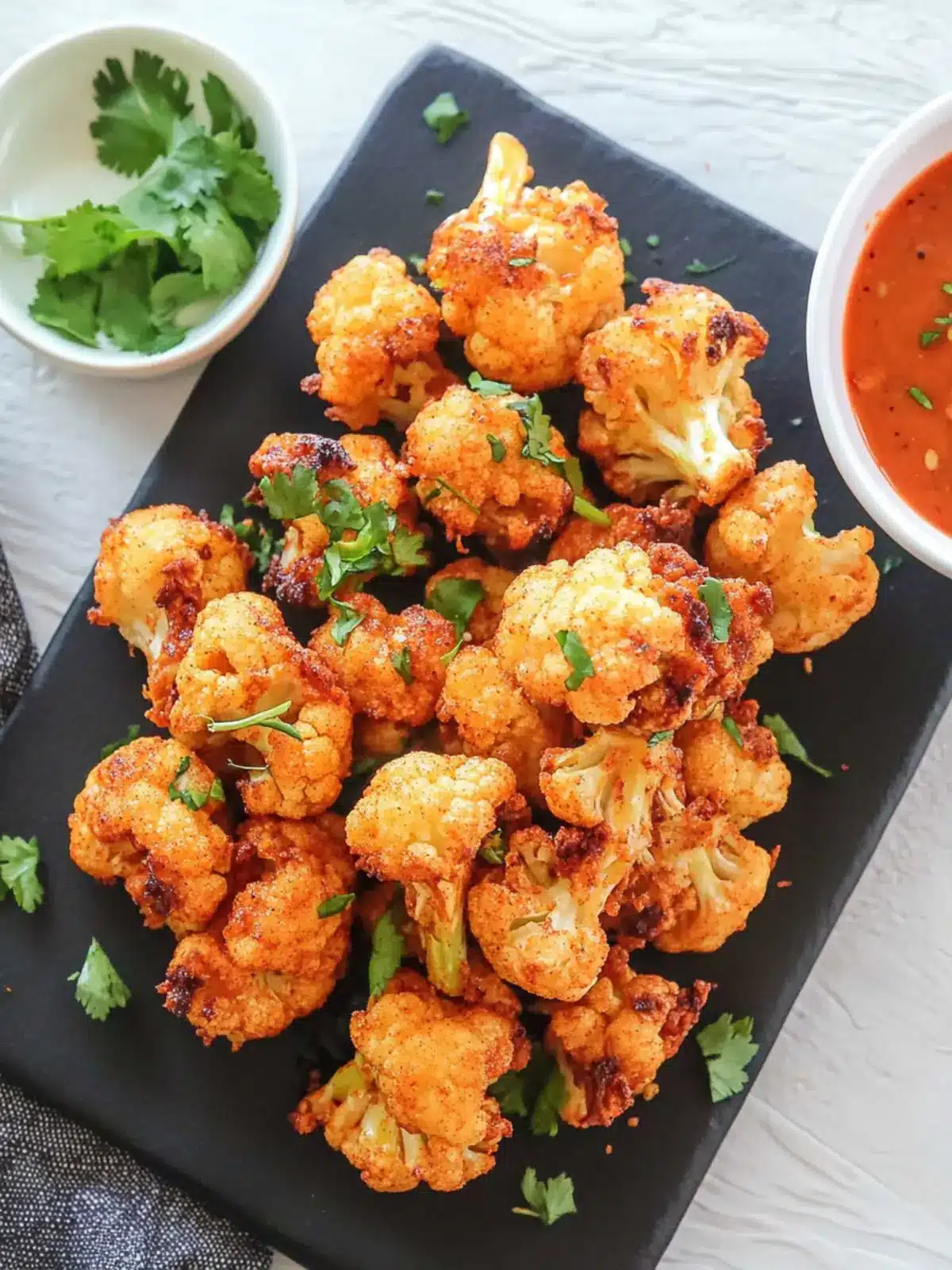 Baked Crispy and Spicy Cauliflower Bites